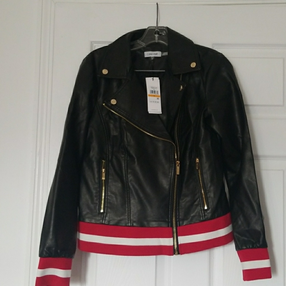 NWT Calvin Klein Leather Jacket